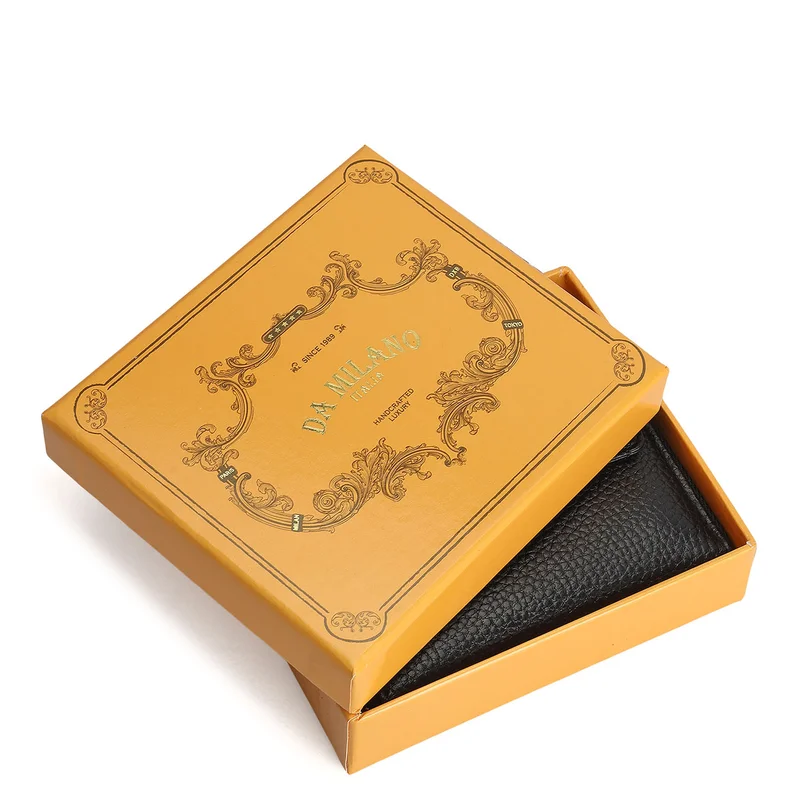 Da Milano black Wax Leather Ladies Wallet - Black for Women | Best Price UAE